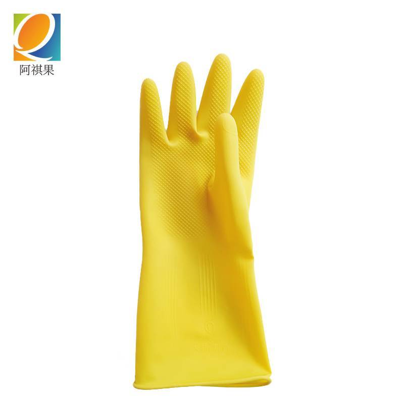 阿祺果 橡胶手套 黄色M-L 请备注尺码 双高清大图