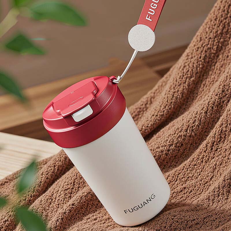 富光 保温杯 乐咖晶瓷真空杯 陶瓷覆膜内胆 咖啡杯 460ml FGZ2302-460 红色 / 个高清大图