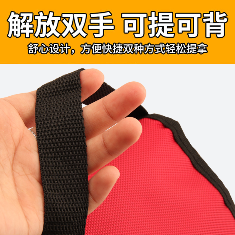 方型红色小号 加厚保温袋便当包防水饭盒袋子保温桶保冷袋小拎包带饭手提背带包