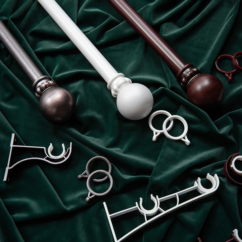 京城派 罗马杆窗帘杆加厚铝合金窗帘杆特厚金色白色罗马杆单杆双杆窗帘轨道单杆窗帘杆子支架侧装顶装窗帘支撑杆高清大图