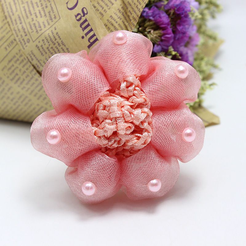 儿童发网舞蹈盘发网兜职业头花头饰女童丸子头盘发饰品跳舞发网套紫色