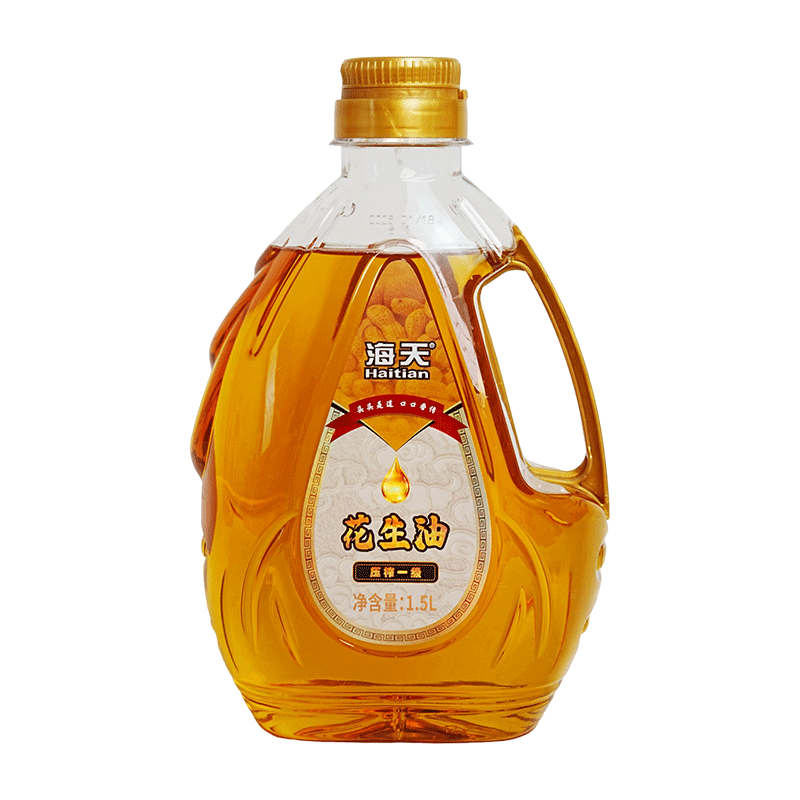 海天食用油非转基因压榨一级花生油1.5L健康烹饪家用厨房食用油