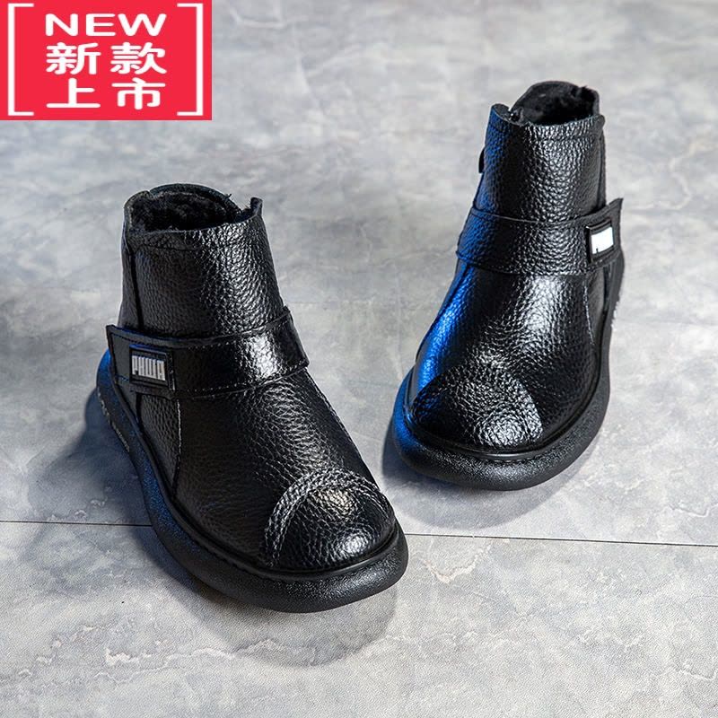 可莉允男童马丁靴2022冬季新款男童鞋加绒短靴二棉雪地棉靴儿童靴子图片