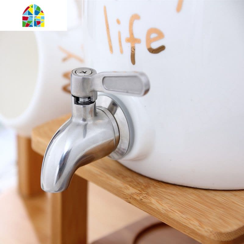 家用冷水壶套装陶瓷泡茶壶耐热高温凉白开水杯扎壶大容量茶杯水瓶 FENGHOU [描金]4杯4垫4勺[不同英文]凉水壶图片