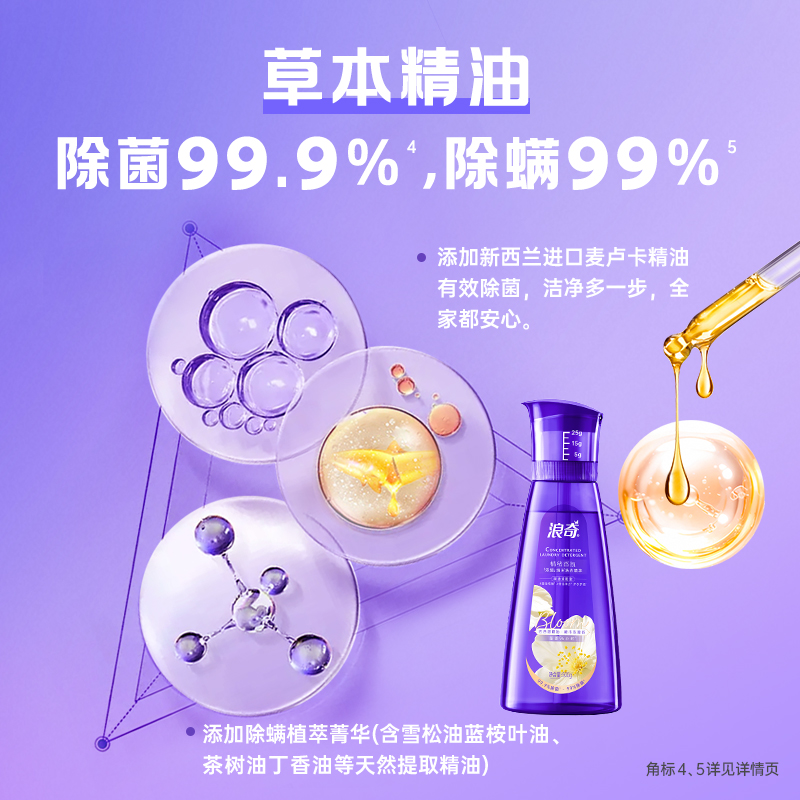 浪奇 浓缩洗衣精华 檀木玫瑰500g高清大图