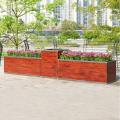铝合金仿防腐木花盆户外景观实木花箱 户外公园防腐木花箱定做_337