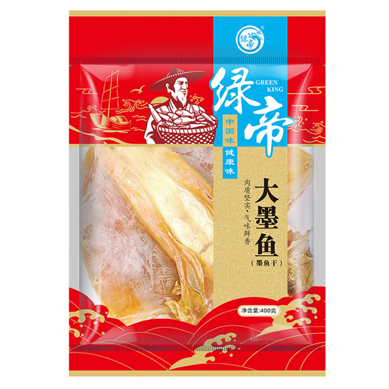 绿帝大墨鱼干体型完整肉厚坚实肉质清晰味道鲜美鲜嫩有嚼劲400g