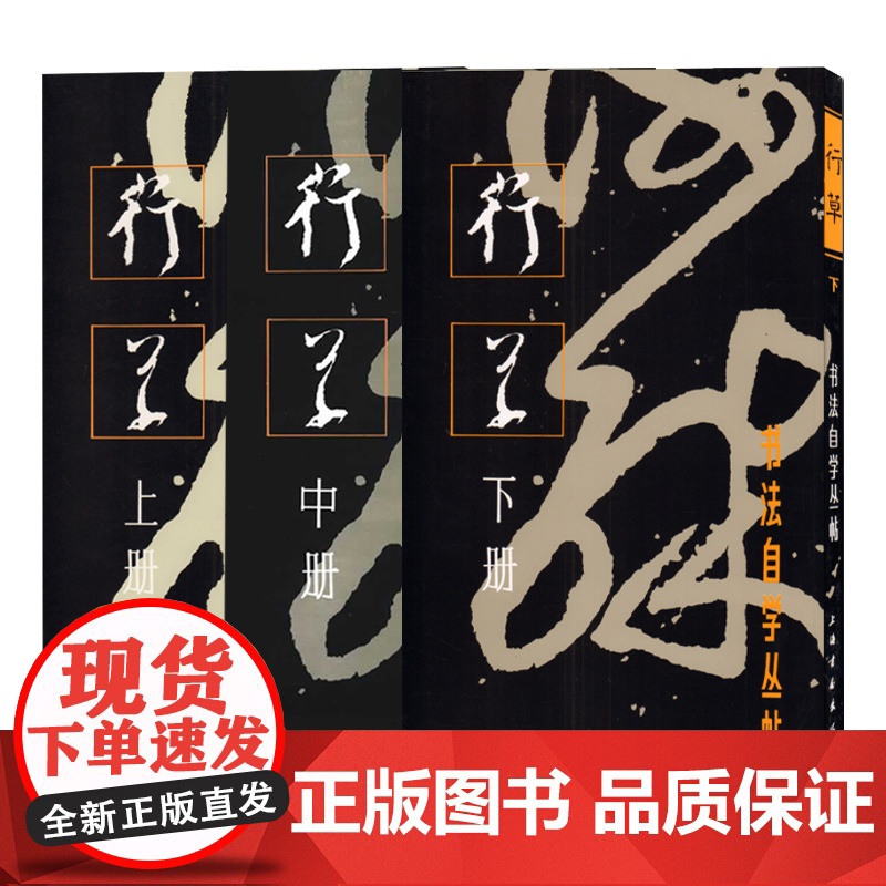 行草上中下册(全3册) 书法自学丛帖 书法碑帖 字帖 毛笔字 篆刻 行书及草书的学习方法 正版图书籍 上海书画出版社高清大图