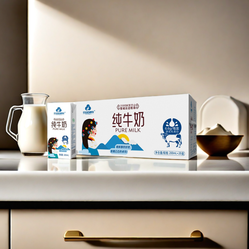 云边的卓玛纯牛奶200ml*20盒 3.3g蛋白 3500米贺兰山牧场 纯生牛乳 清甜本味