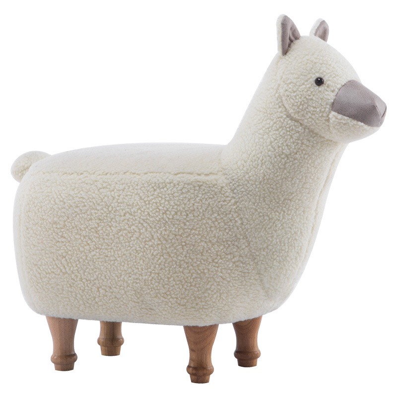 儿童凳子闪电客可爱动物凳羊驼矮凳创意设计师家具卡通小羊脚凳