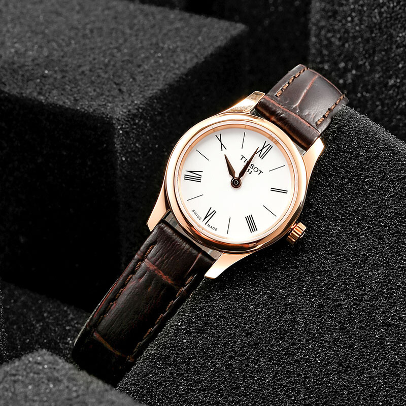 天梭tissot瑞士手表俊雅系列皮带石英表女表