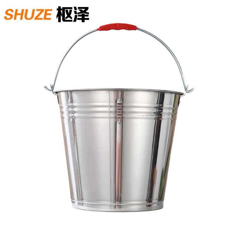 枢泽 不锈钢桶 水桶 26cm(7L)十个装 个高清大图