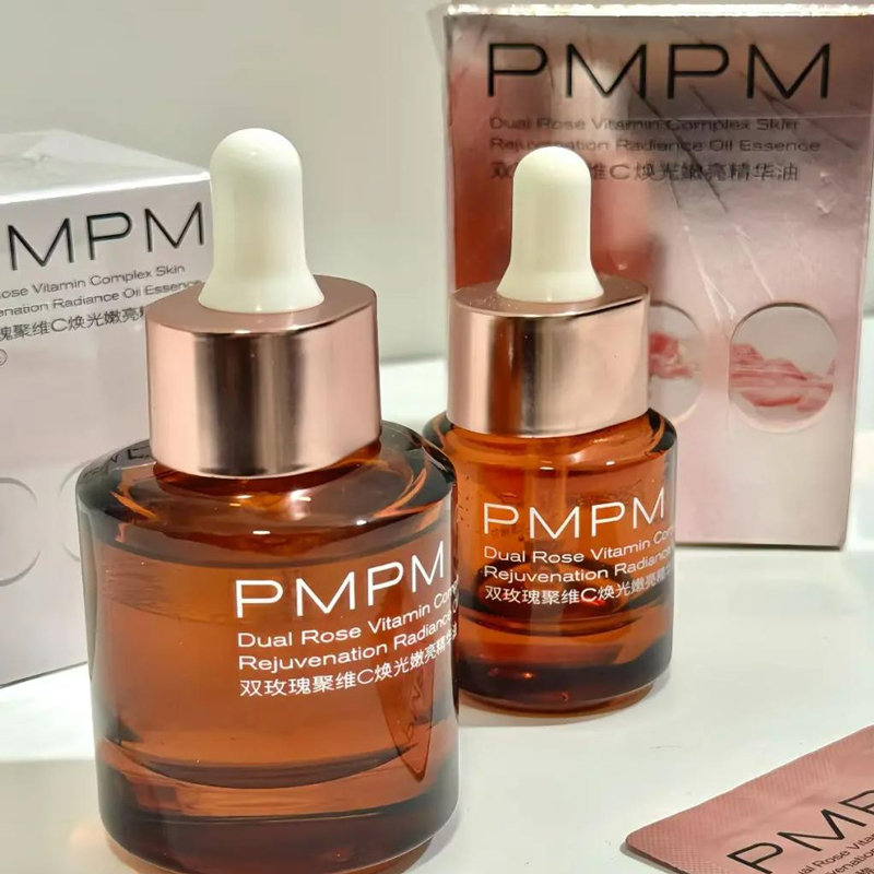 PMPM双玫瑰聚维C焕光嫩亮精华油30ml高清大图