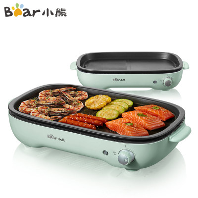 小熊bear电烤炉dkld12a1家用电烤盘小型无烟烧烤炉可拆易清洗烤盘不粘