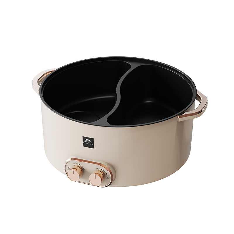康宁/WORLD KITCHEN双控鸳鸯火锅家用多功能锅一体式电火锅 WK-GHG5005/KZ 5L!高清大图