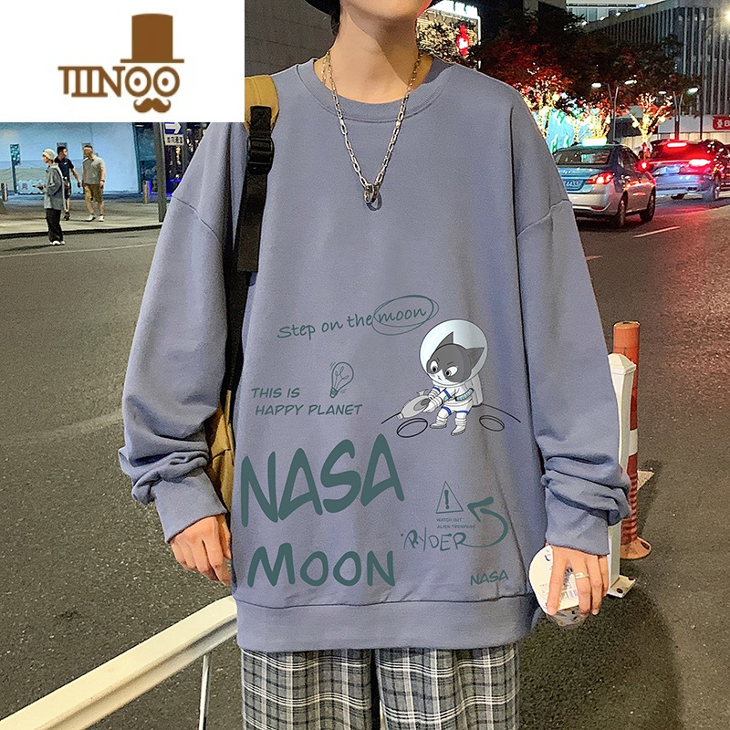 YANXUhiphop炸街t恤长袖衣服男打底衫圆领卫衣款内搭秋衣上衣高清大图