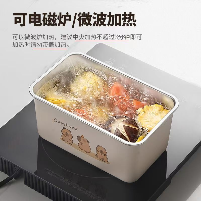 美厨(MAXCOOK)304不锈钢保鲜盒卡皮巴拉系列400ml高清大图