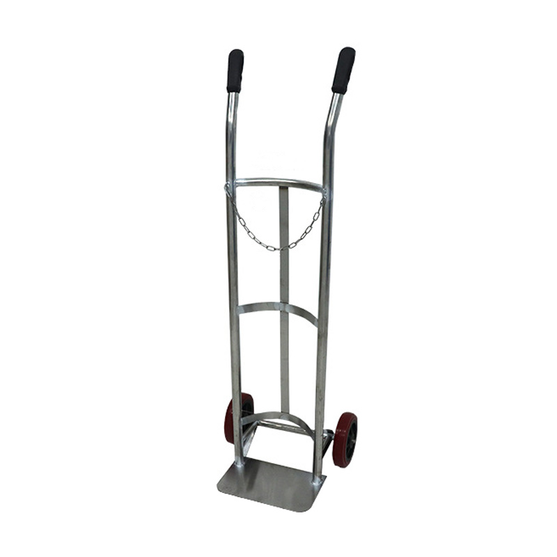 臻远ZY-C16气瓶车不锈钢手推车氧气乙炔瓶手推车 2轮单瓶不带支架304材质