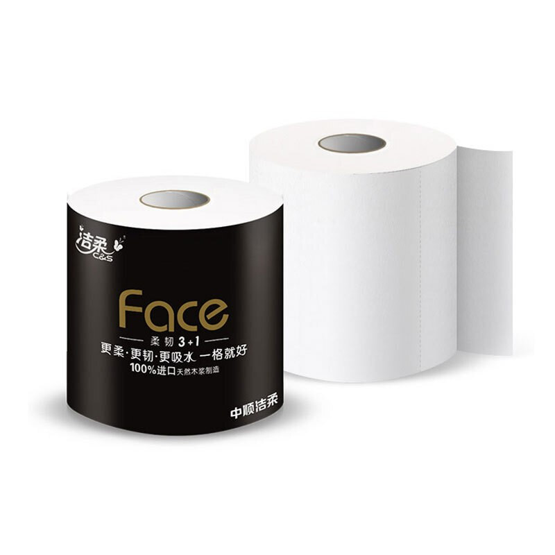 洁柔face四层有芯卷纸1680克12卷 12卷/提 6提/件