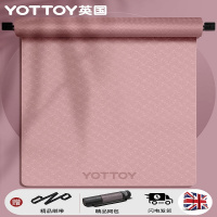 yottoy瑜伽垫 男女士健身垫TPE专业防滑隔音减震加宽加厚日常训练运动垫 【防滑减震 健身瑜伽垫】 80cm瑜伽垫-珊瑚粉(单色logo款)9mm