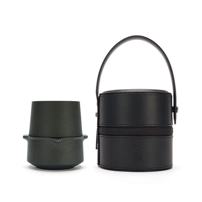 万仟堂(EDENUS) 旅行茶具套装一壶一杯一杯垫一便携包天时地利 快客杯 150ml+160ml/套