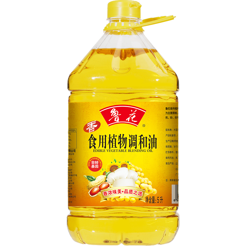 鲁花食用油 植物调和油5L(大豆版) 非转基因健康炒菜 食用油豆油