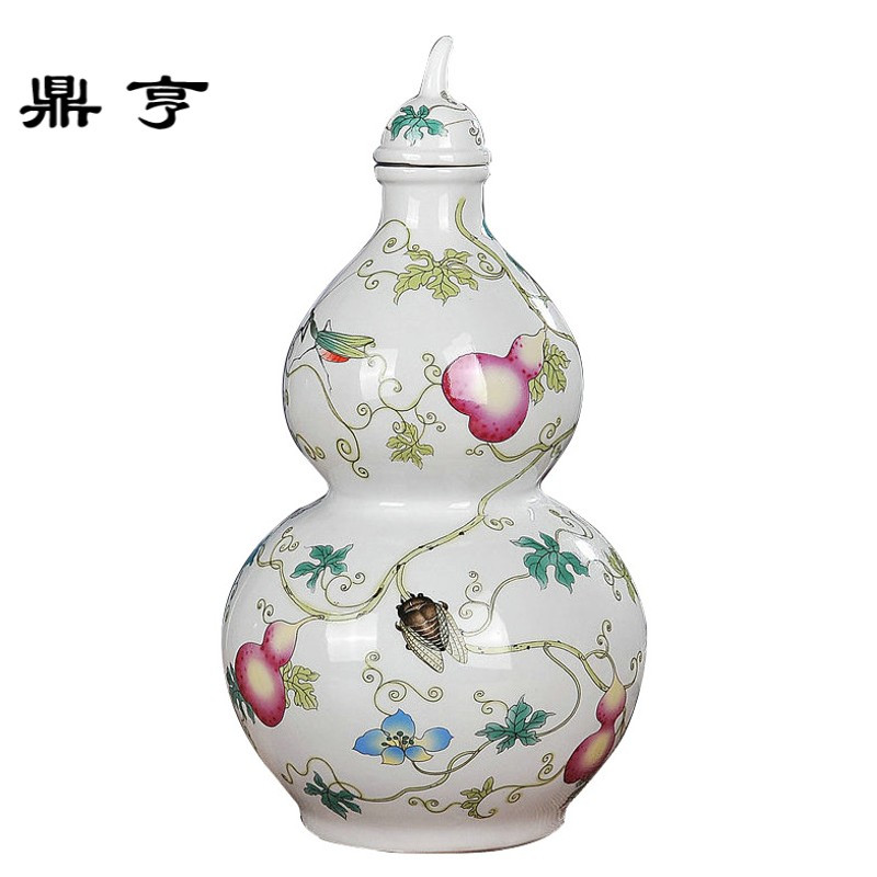鼎亨景德镇陶瓷酒瓶5斤葫芦款酒壶酒坊用白酒泡酒器密封罐家用