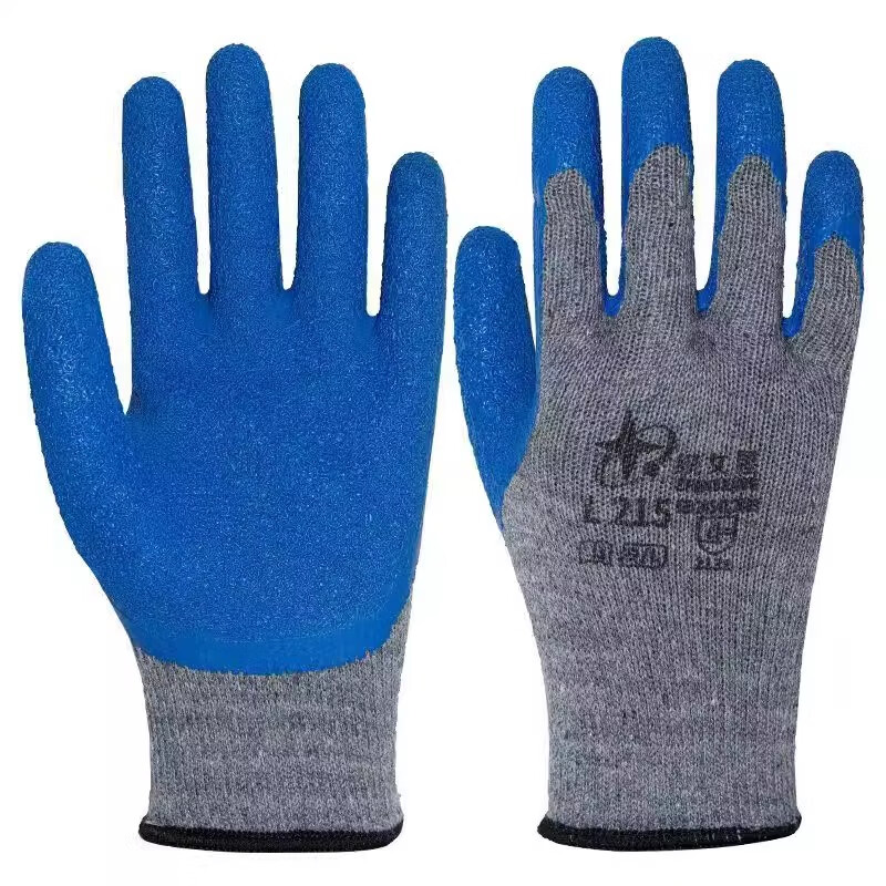 星宇 L215 织女星天然乳胶皱纹手套 蓝色 均码 1打高清大图