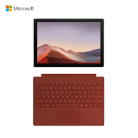 微软Surface Pro7+ 商用版11代i7 1165G7 16G+256G 锐炬Xe 12.3英寸高色域 典雅黑 二合一平板电脑 轻薄本 WiFi版 波比红键盘