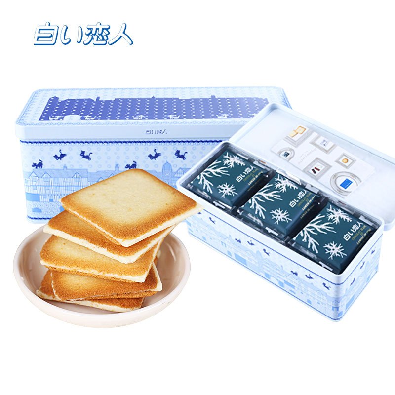 【日本】【白色恋人】【27枚】白巧克力夹心饼干铁盒【297g】（顺丰配送）