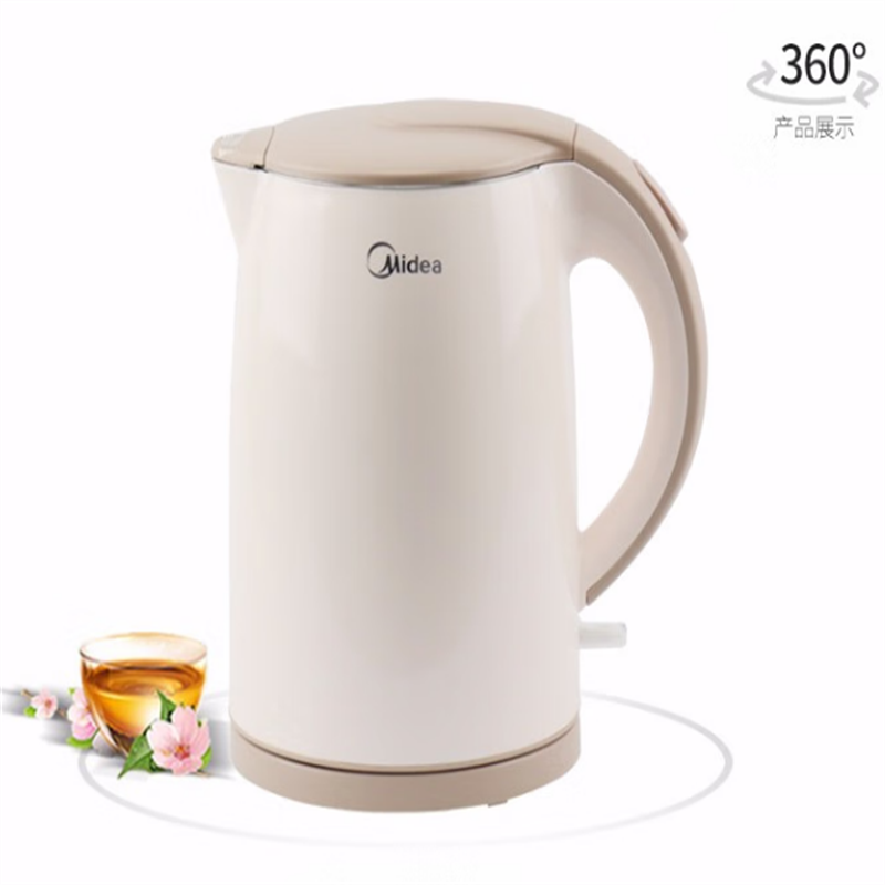 美的(Midea)H415E2J 1.5L 304 不锈钢家用双层防烫烧快速沸腾 一体防尘盖高清大图