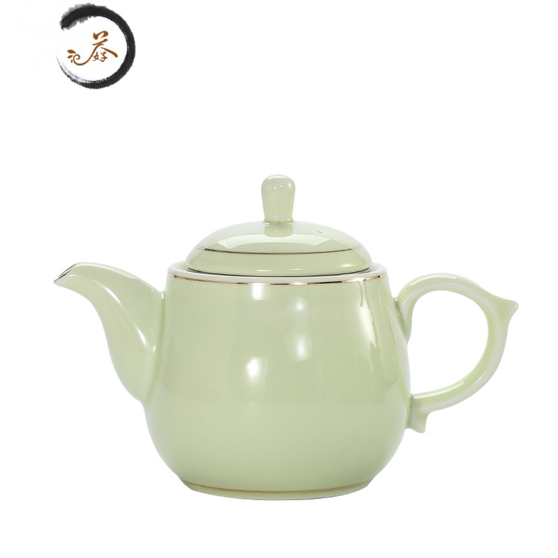 HAOYANGDAO 大容量带过滤网青瓷茶壶功夫茶具泡茶壶陶瓷家用花茶壶单壶