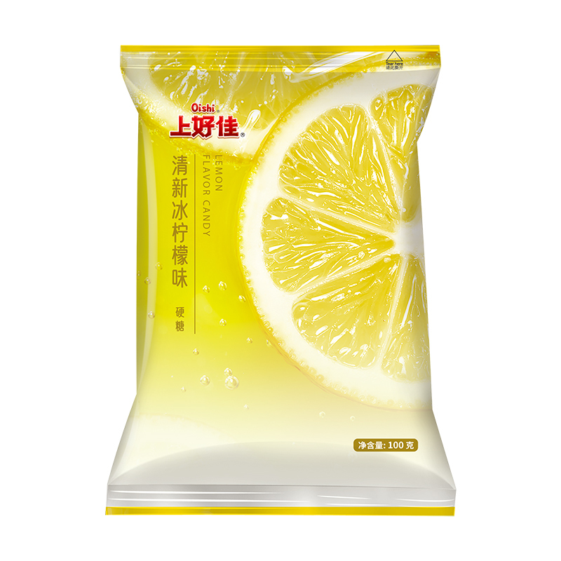 上好佳 硬糖 冰柠檬味 100g 袋装水果味糖果儿童糖