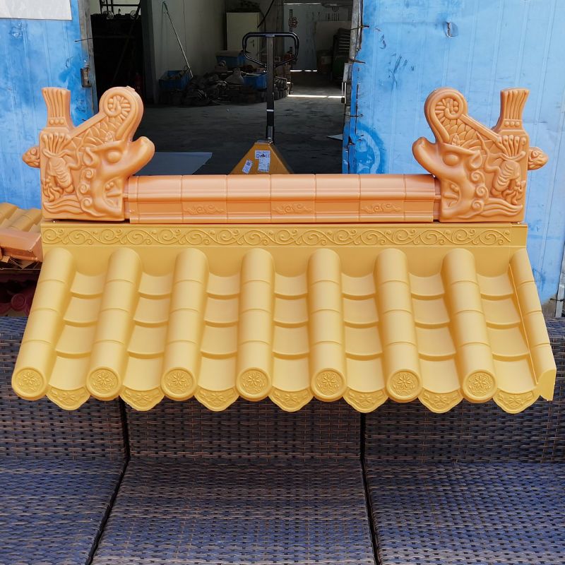 金色仿古瓦片树脂瓦仿古屋檐门头装饰瓦塑料瓦琉璃瓦树脂瓦片屋顶长度