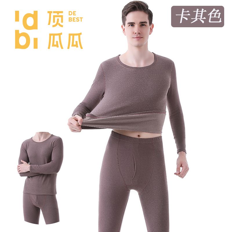 冬季德绒保暖内衣套装男加厚冬天情侣秋衣秋裤德绒打底衫女高清大图