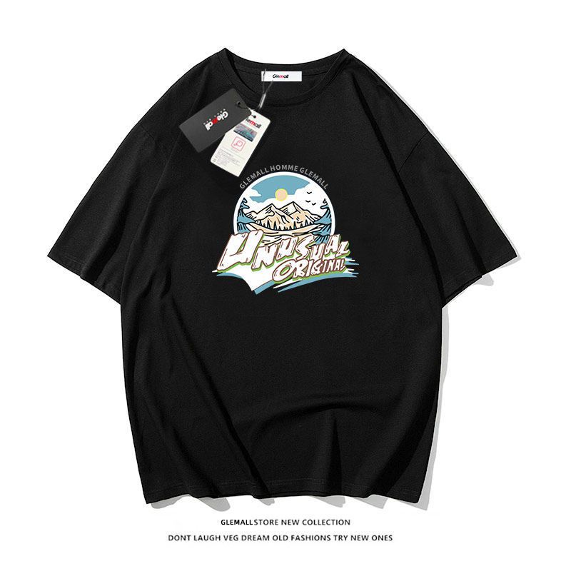 森马集团旗下GLEMALL短袖t恤男士夏季潮纯棉百搭休闲体恤打底衫