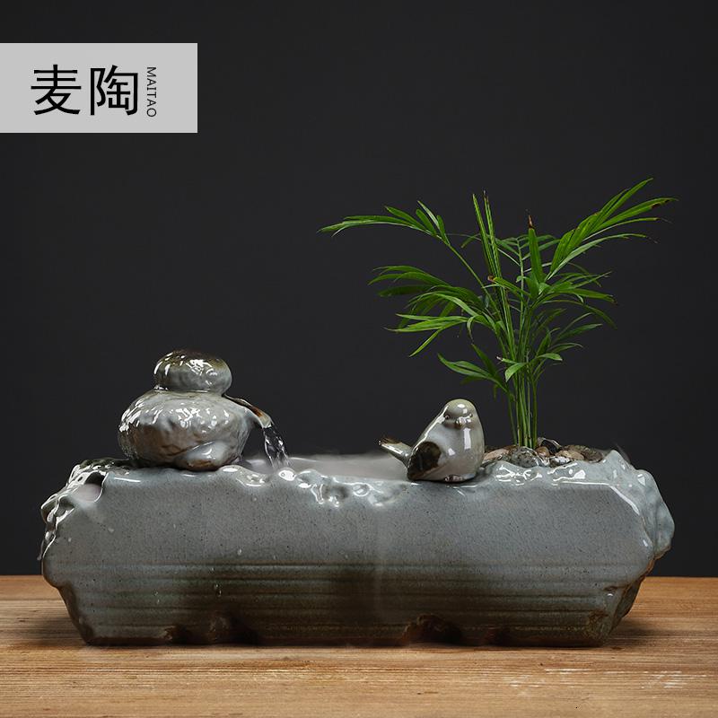 美帮汇创意流水器喷泉摆件家居客厅办公室加湿器开业礼品高清大图