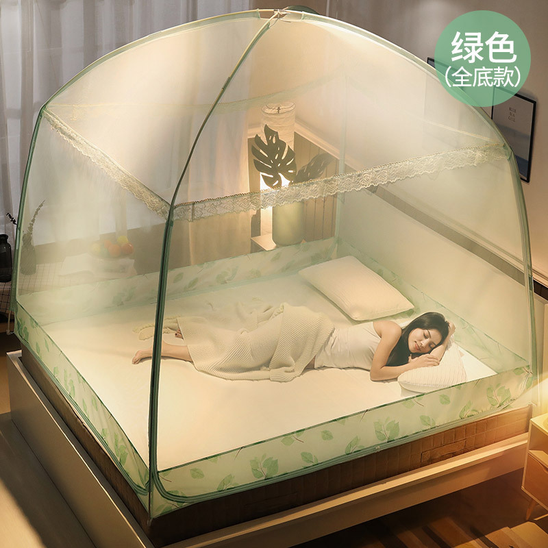 蒙古包蚊帐 1.5 1.8m米床家用双人床三开门全底拉链加高t4PTlzp