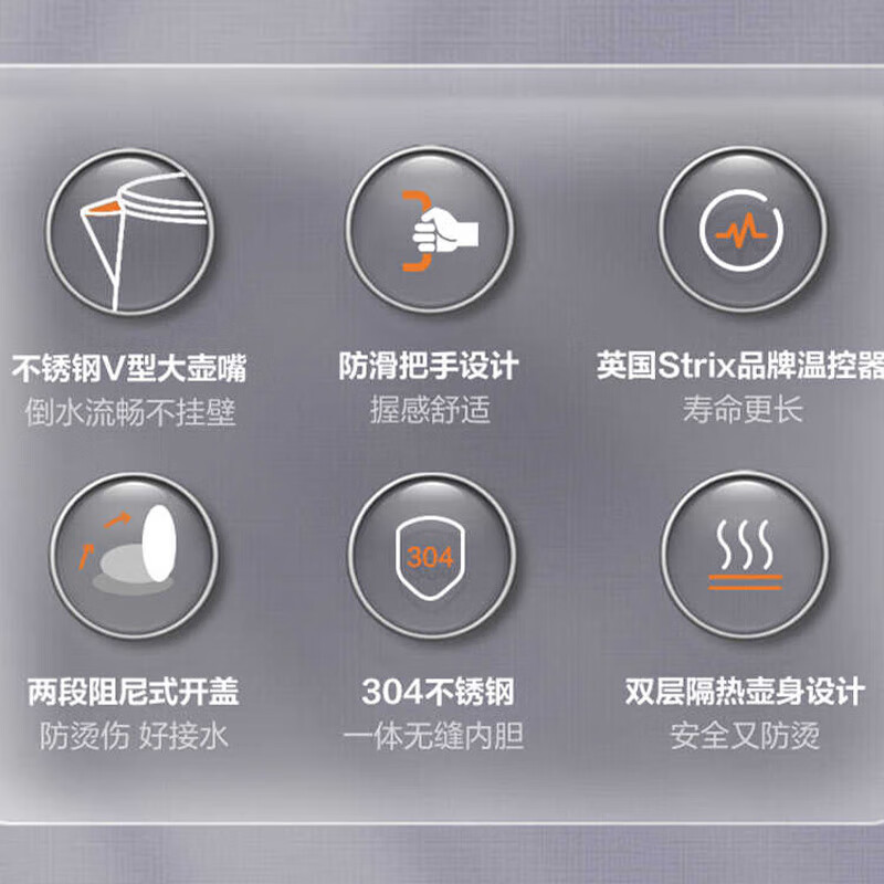 苏泊尔(SUPOR)家用不锈钢自动断电大容量烧水壶 1.7L SW-17S01J高清大图