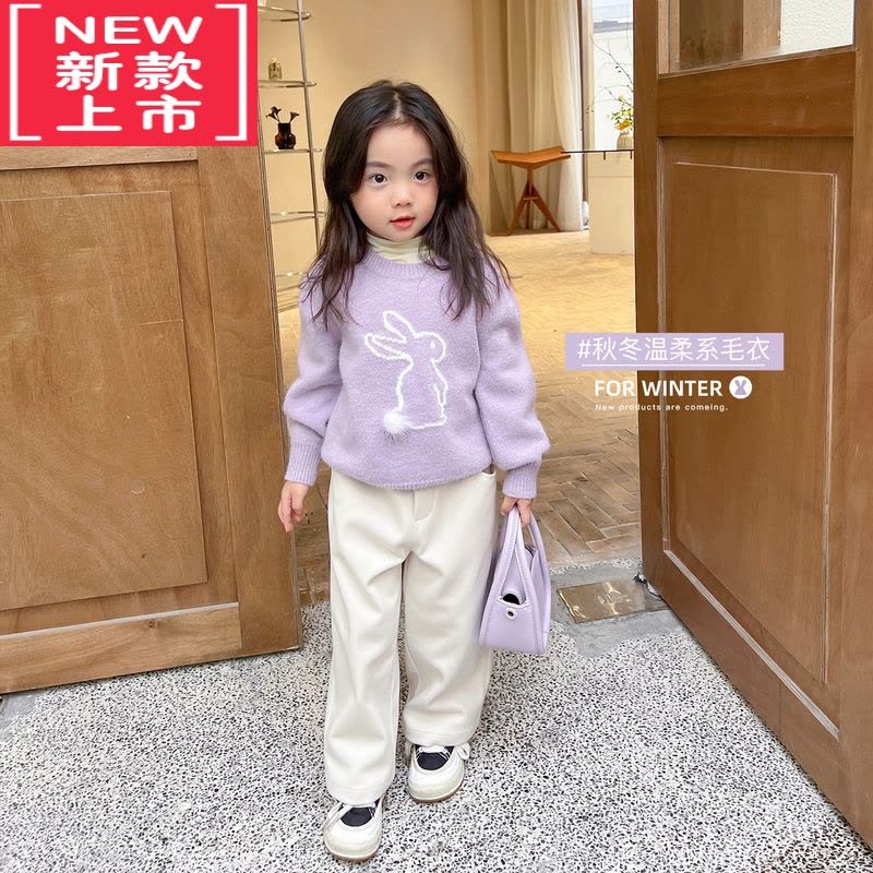 可莉允女童毛衣2022秋冬季新款儿童时髦保暖上衣潮宝宝洋气百搭甜美衣服图片