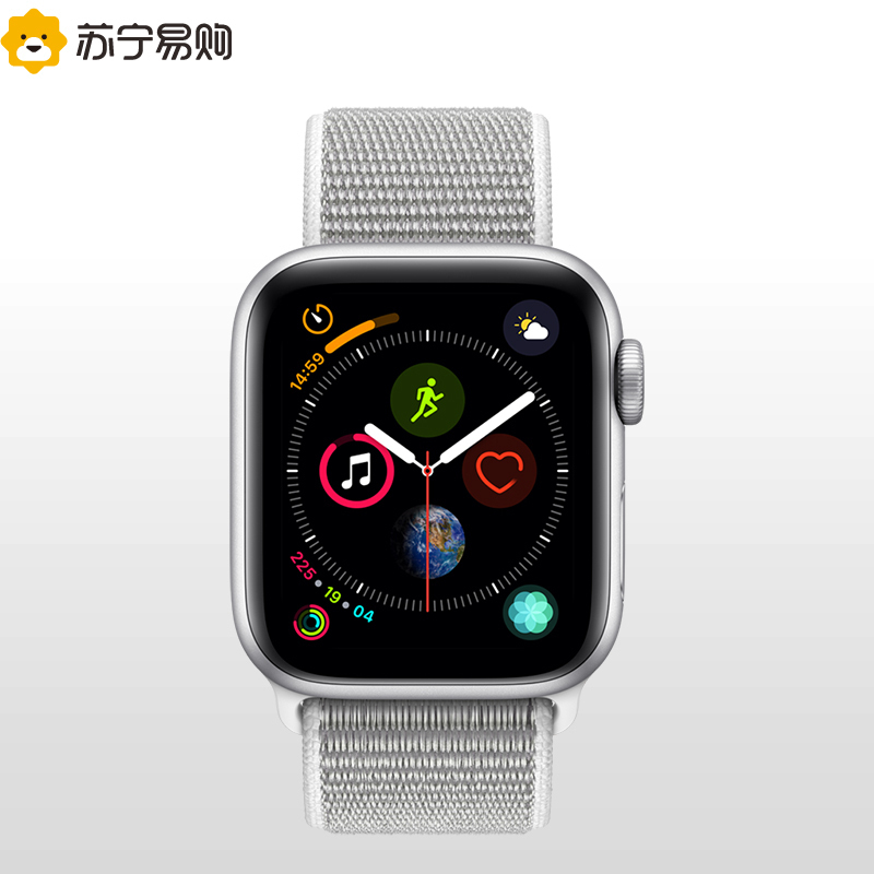 Apple Watch Series4 智能手表GPS+蜂窝网络款 44毫米银色铝金属表壳搭配海贝色回环式运动表带