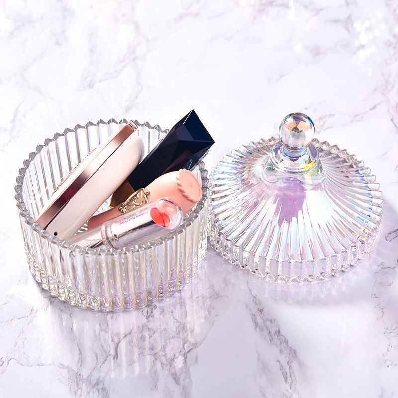 水晶玻璃糖罐水果罐收纳罐储物罐方糖罐彩色糖果罐干果罐小苹果送