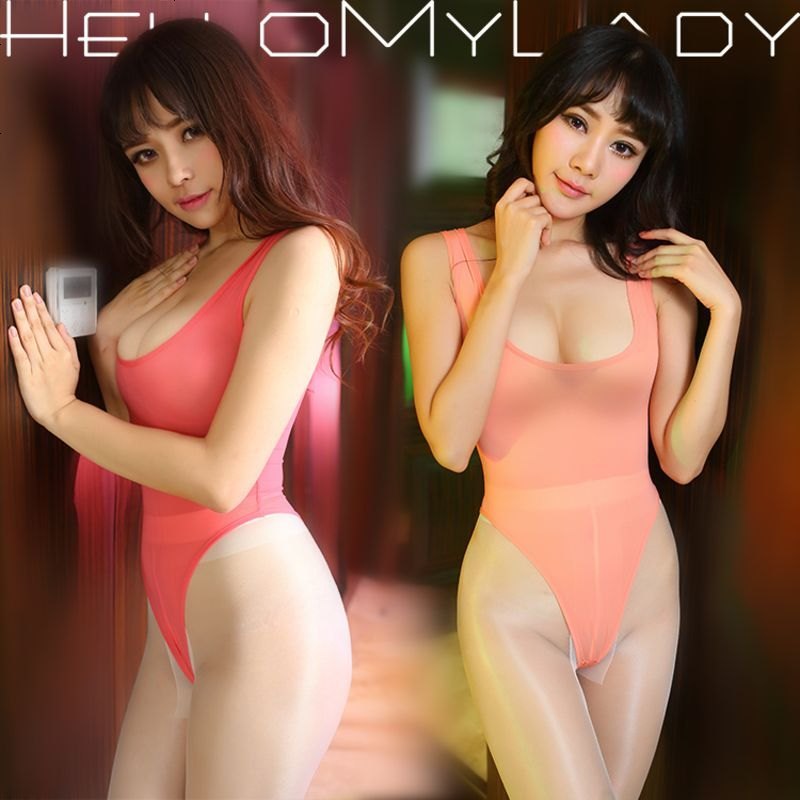 新款情趣内衣薄牛奶丝透明紧身高叉泳装连体衣舍宾服SM