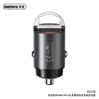 深灰色 Remax车载PD快充电点烟器30w一拖二usb转换头适用于苹果华为小米