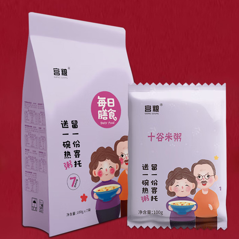 宫粮早餐粥礼盒老人款700g五谷杂粮清香软糯色泽鲜亮饱满均匀高清大图