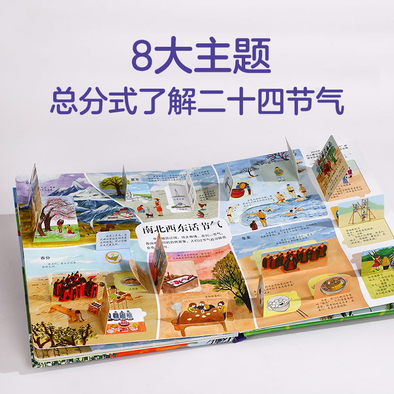 ⭐古诗词 [正版]二十四节气儿童绘本3一4到6岁读物中国传统文化书籍揭秘翻翻书系列儿童读物幼儿园绘本故事百科大全这就是2