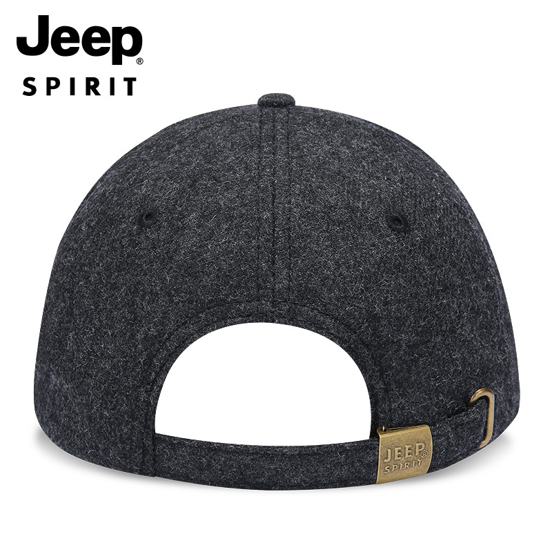 JEEP SPIRIT吉普帽子情侣款棒球帽户外遮阳羊毛帽子秋冬加厚休闲帽鸭舌帽