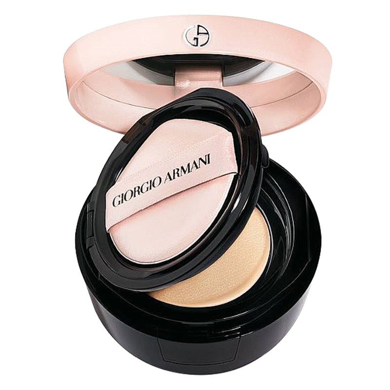 阿玛尼(armani)凝采轻精华粉底液樱花粉气垫粉饼15g#2 各种肤质 定妆