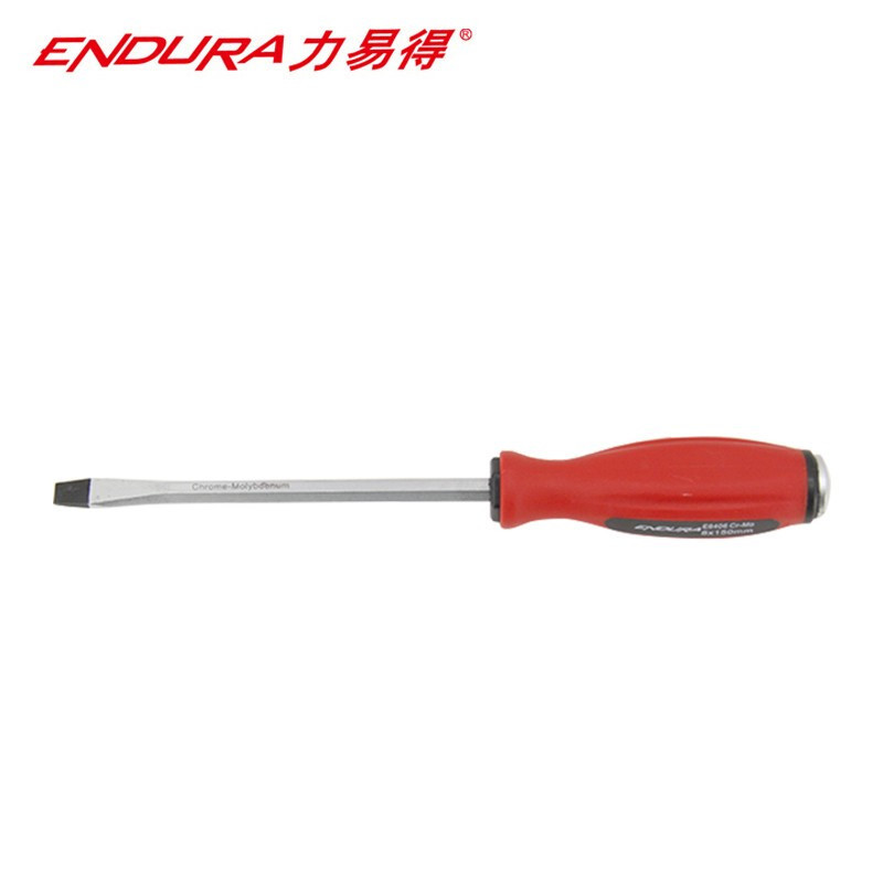 力易得(ENDURA)5x100mm一字橡塑穿心螺丝批 敲击螺丝刀改锥起子带磁穿心批 E6402 2把装/件 1件