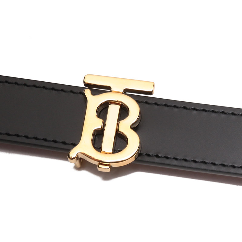 博柏利burberry女款牛皮革金色tb标志搭扣不可裁剪双面皮带腰带